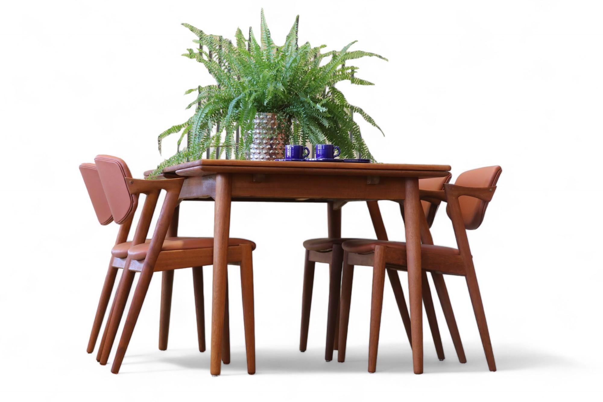 Omann Jun Dining Table Mod 50 in Teak with Pull-Out Tops, 1960s For Sale 4