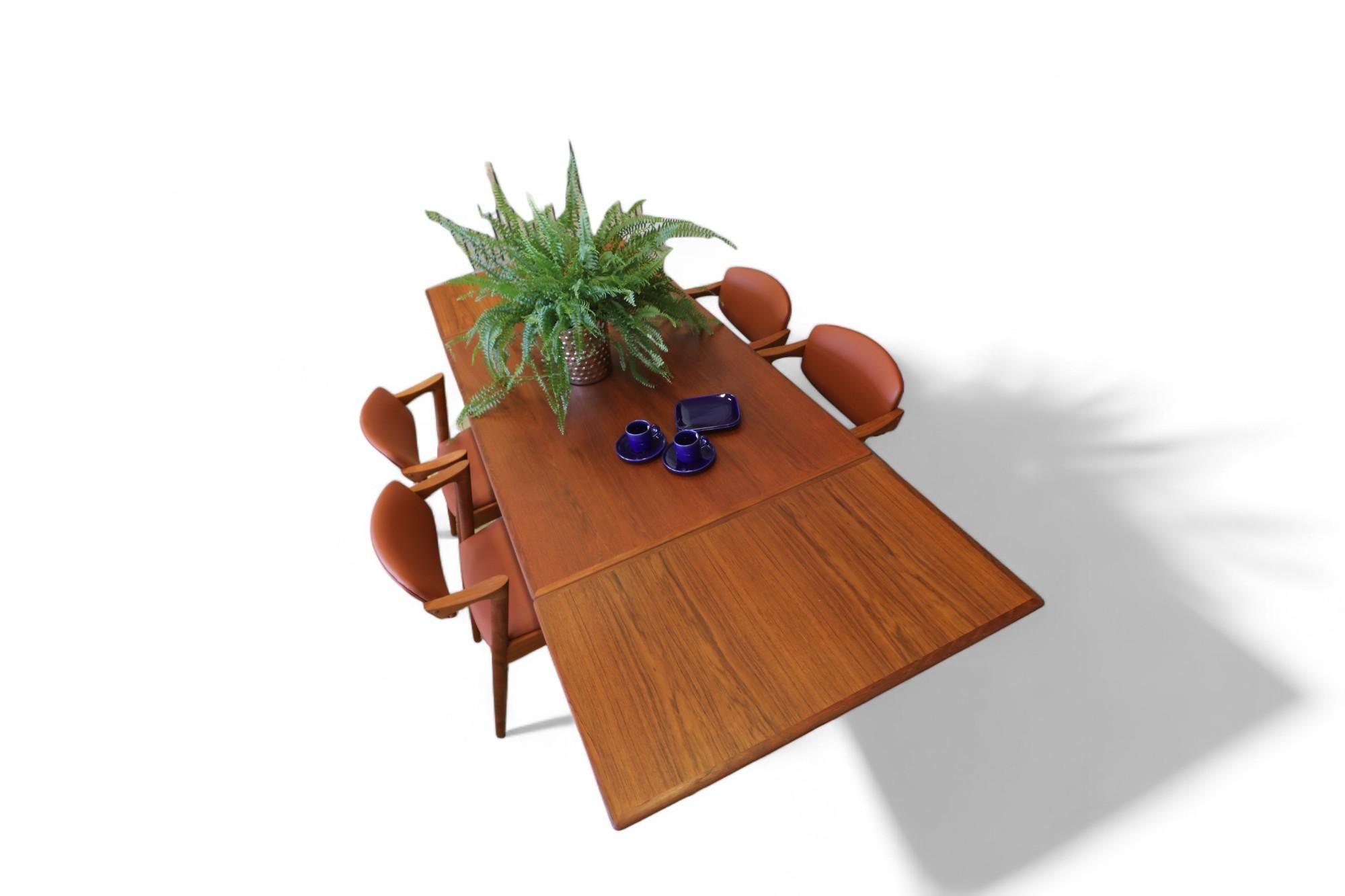 Omann Jun Dining Table Mod 50 in Teak with Pull-Out Tops, 1960s For Sale 5