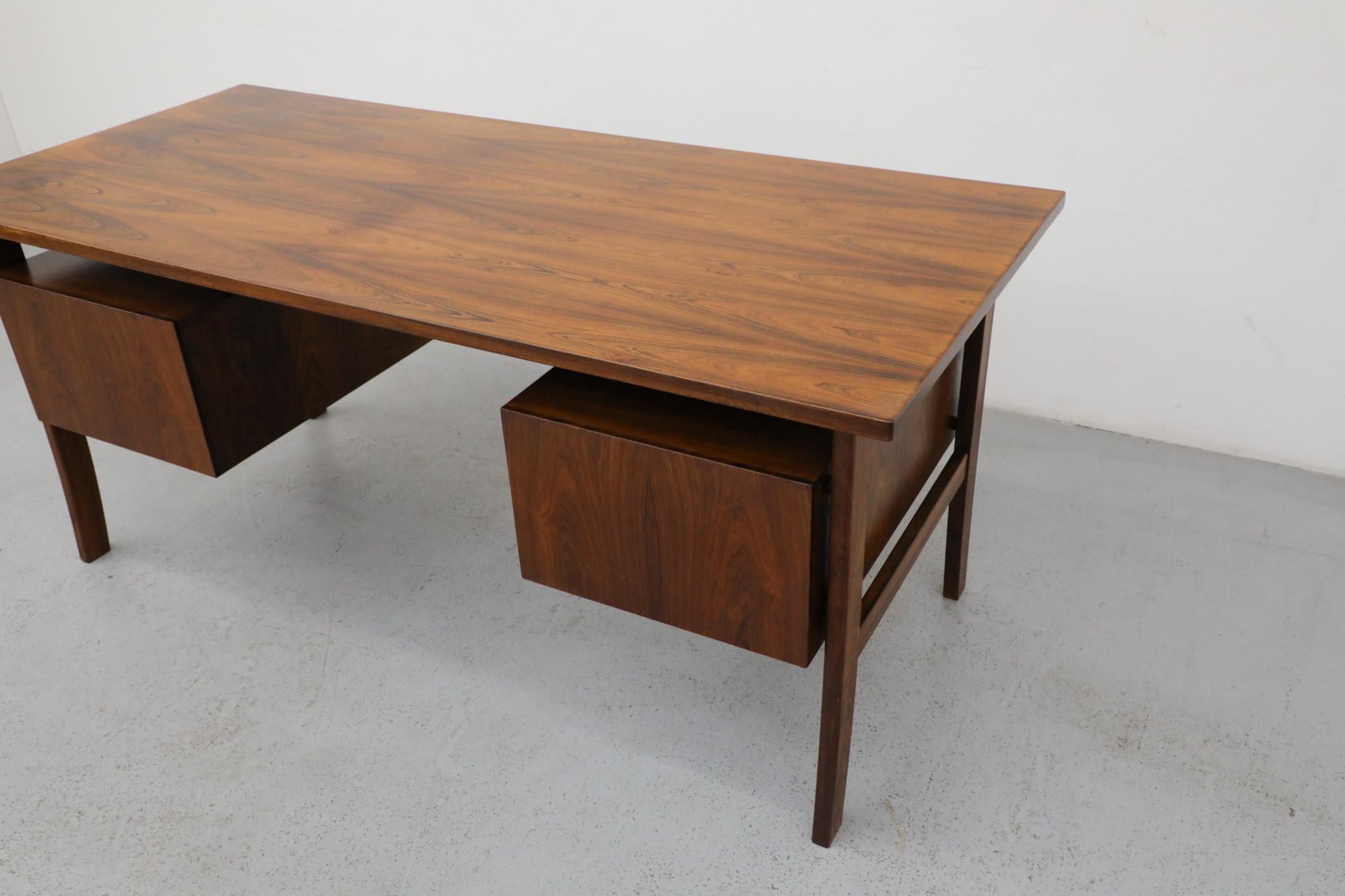 Omann Jun Møbelfabrik Attributed Executive Rosewood Desk with Drawers 4