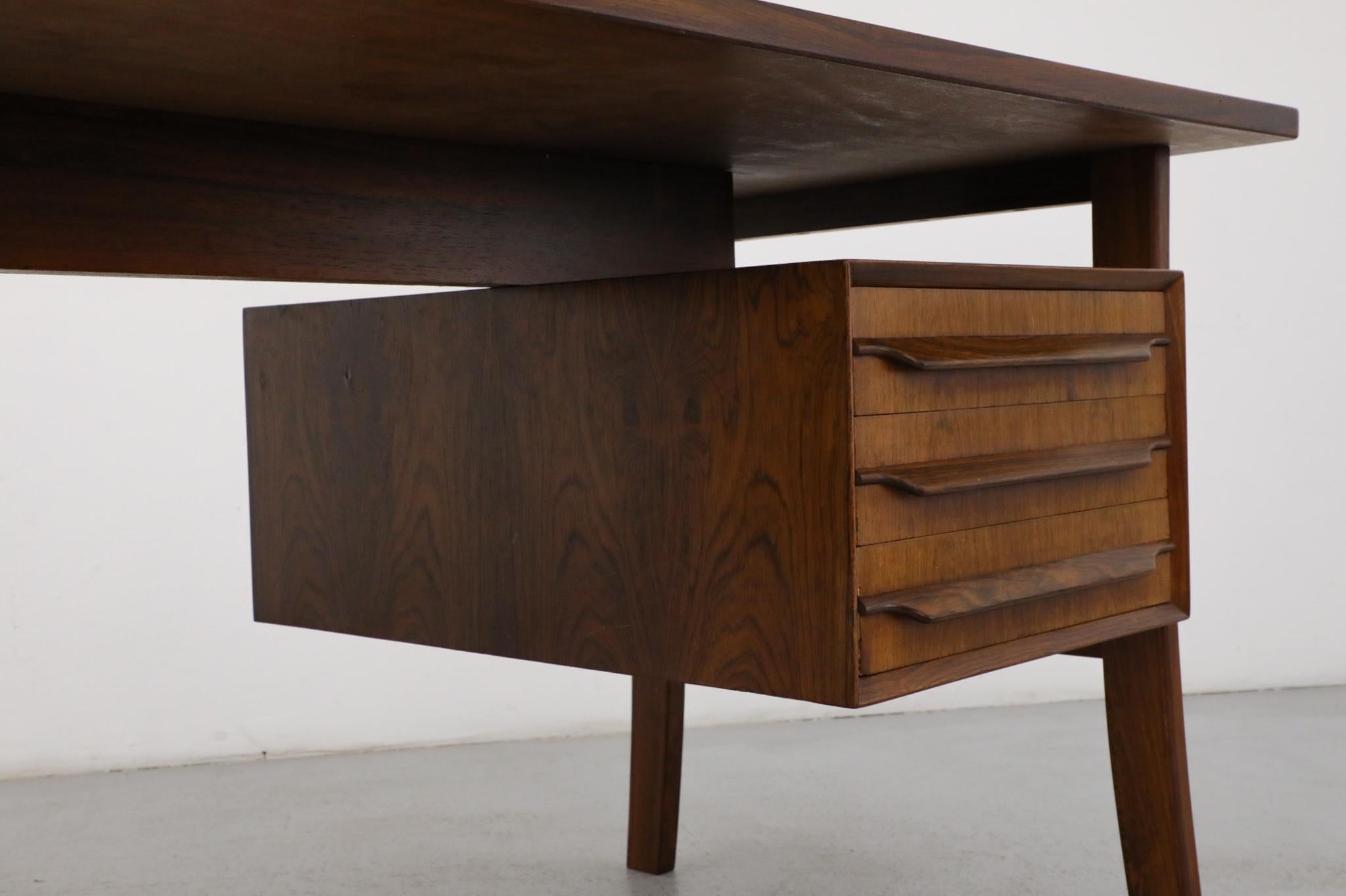 Omann Jun Møbelfabrik Attributed Executive Rosewood Desk with Drawers 13