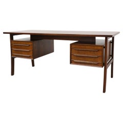 Omann Jun Møbelfabrik Attributed Executive Rosewood Desk with Drawers