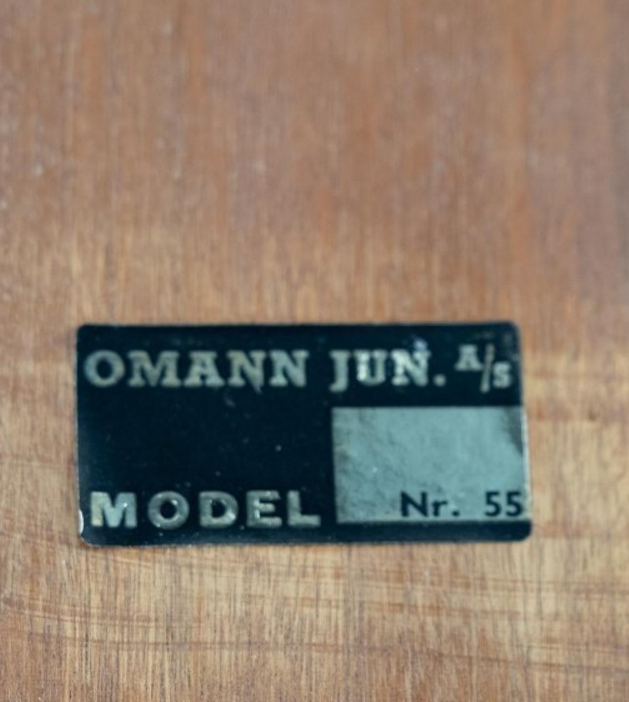 Teak Omann Jun Model 55 Rosewood Extending Dining Table, Denmark c.1960's For Sale