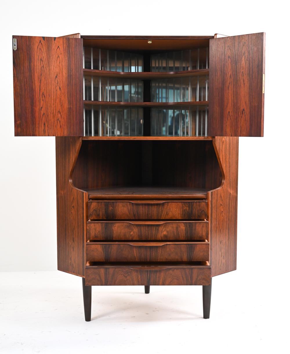 Omann Jun Rosewood Corner Bar Cabinet, c. 1960's 1