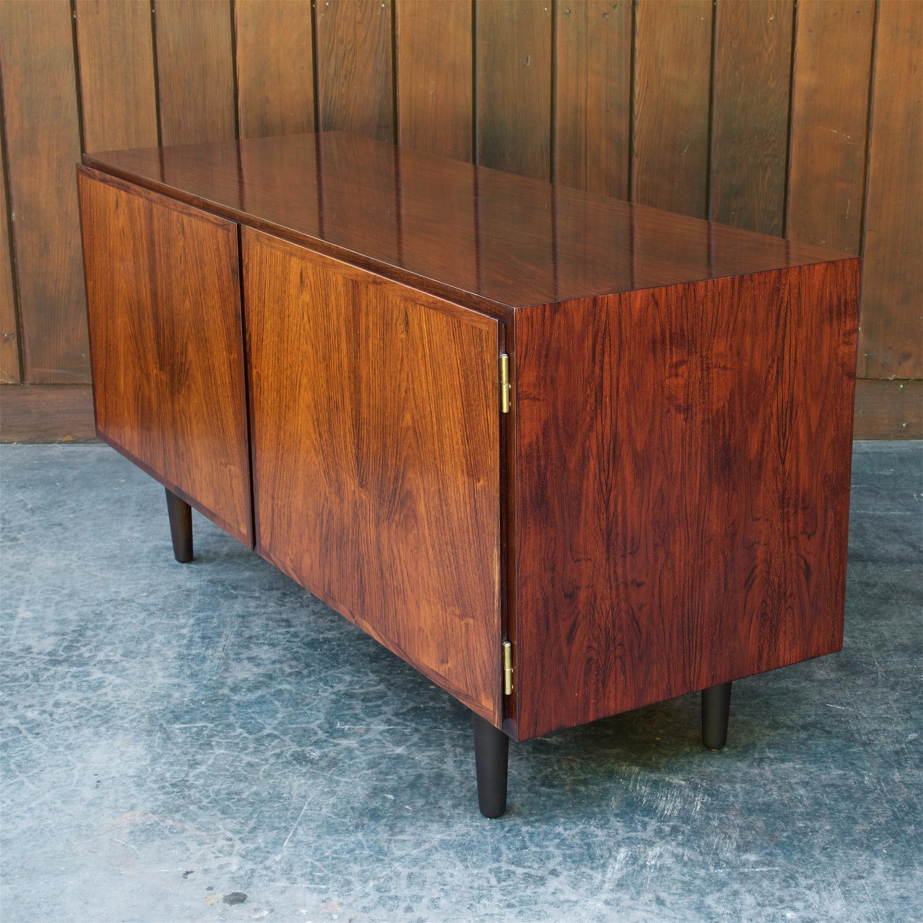 Lacquered Omann Jun Rosewood Credenza Media Center Cabinet Mid-Century Modern