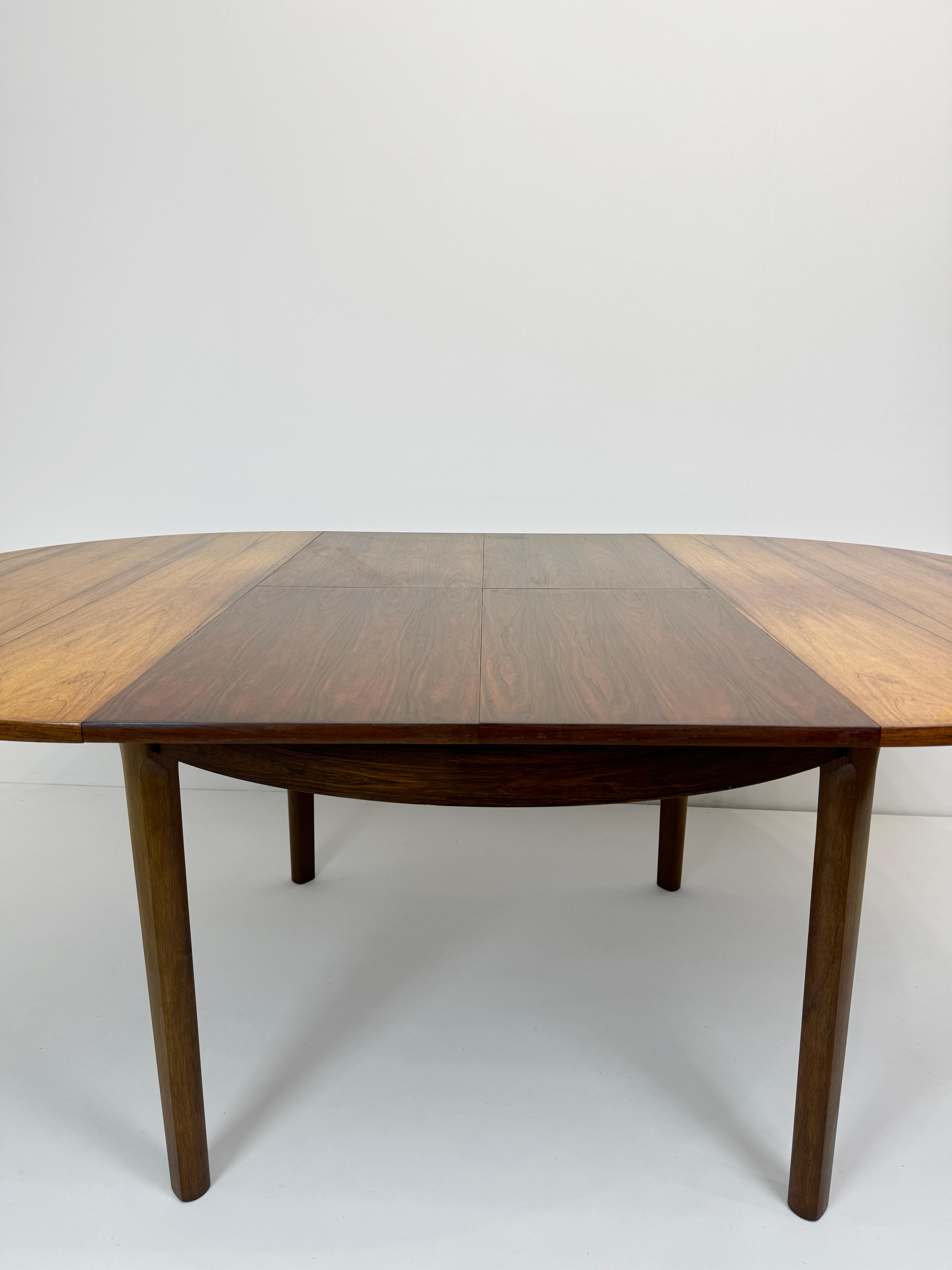 Omann Jun Rosewood Extending Butterfly Dining Table, Denmark 1960's 3