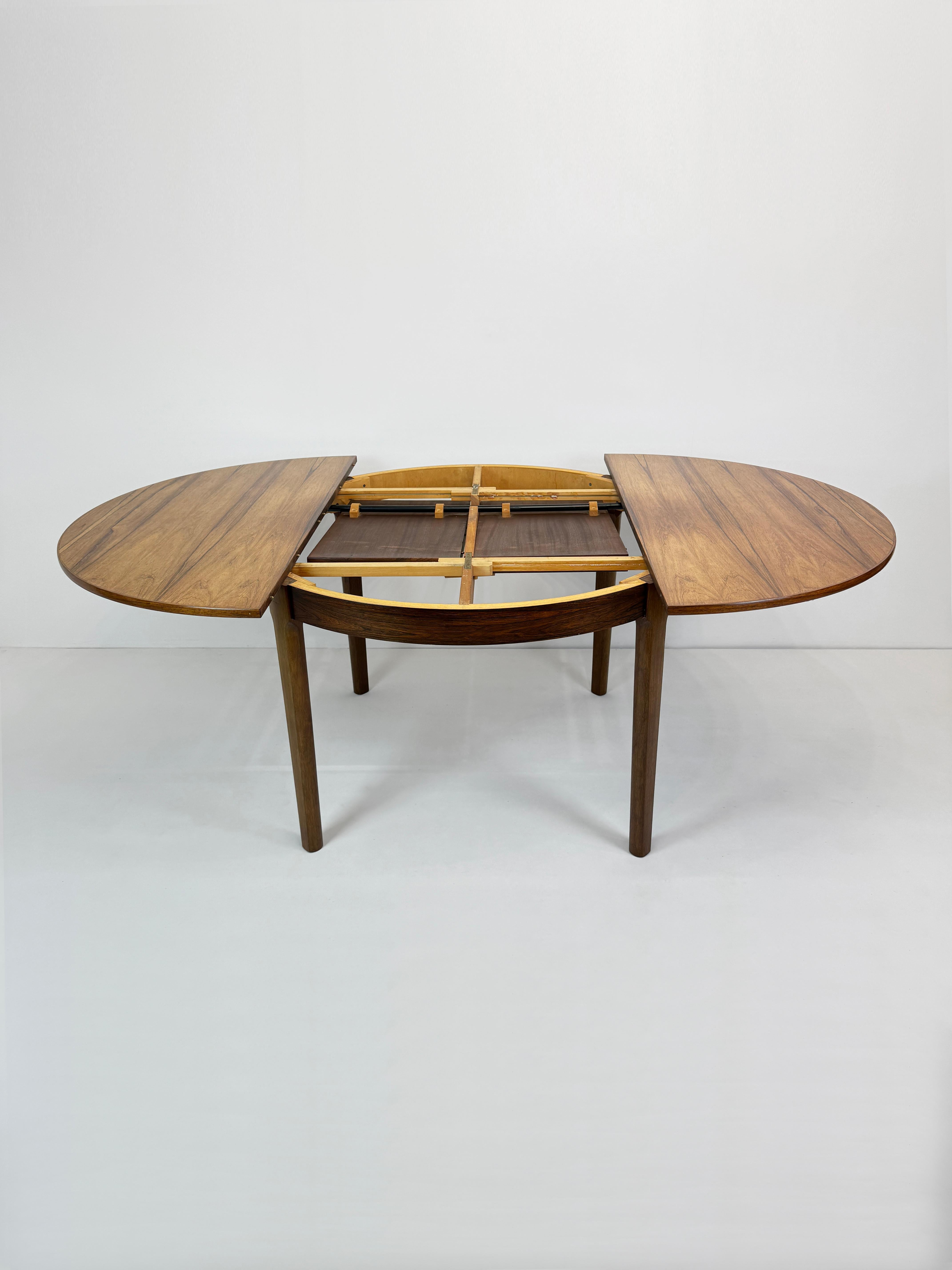 Danish Omann Jun Rosewood Extending Butterfly Dining Table, Denmark 1960's