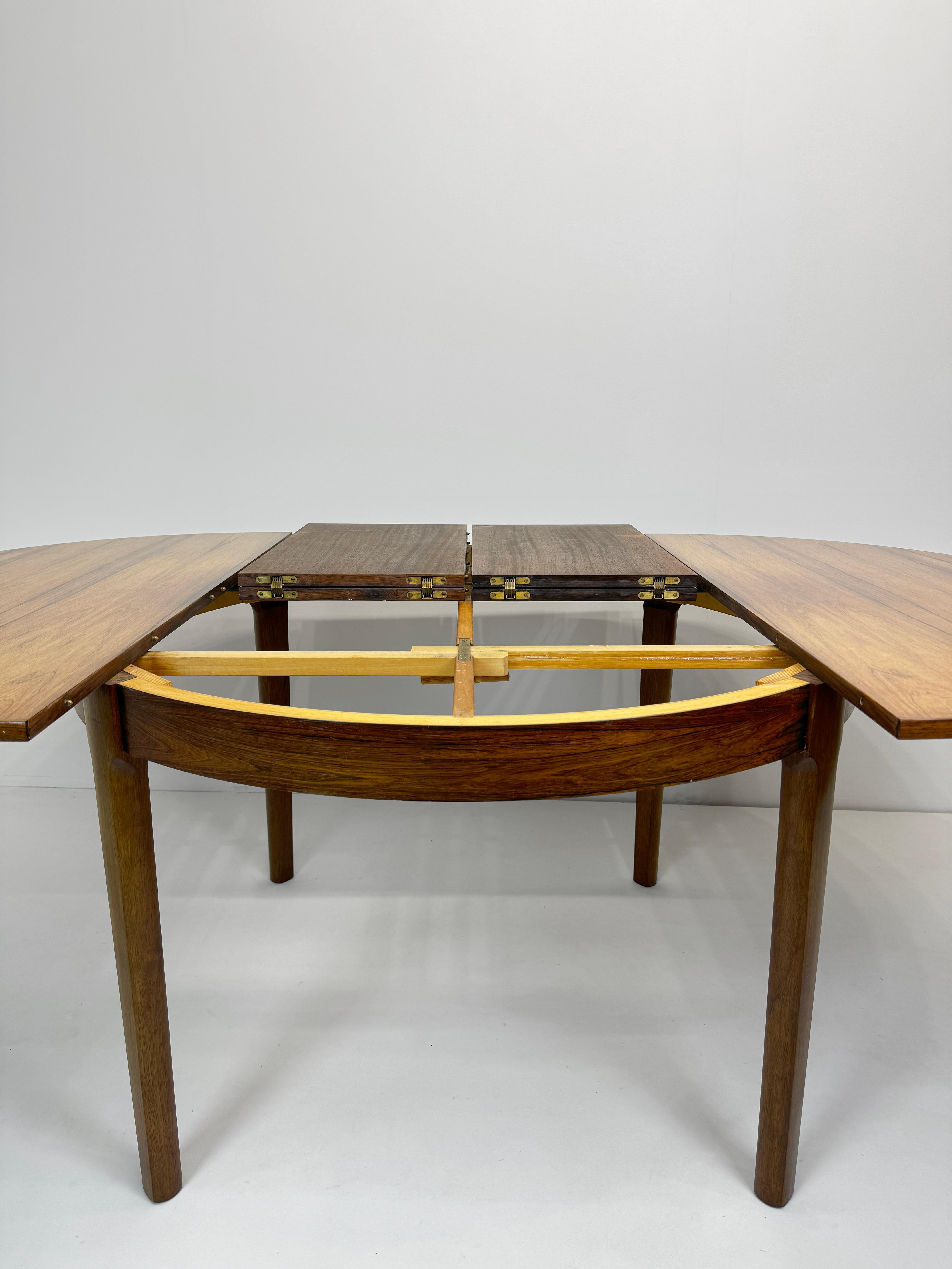 Joinery Omann Jun Rosewood Extending Butterfly Dining Table, Denmark 1960's