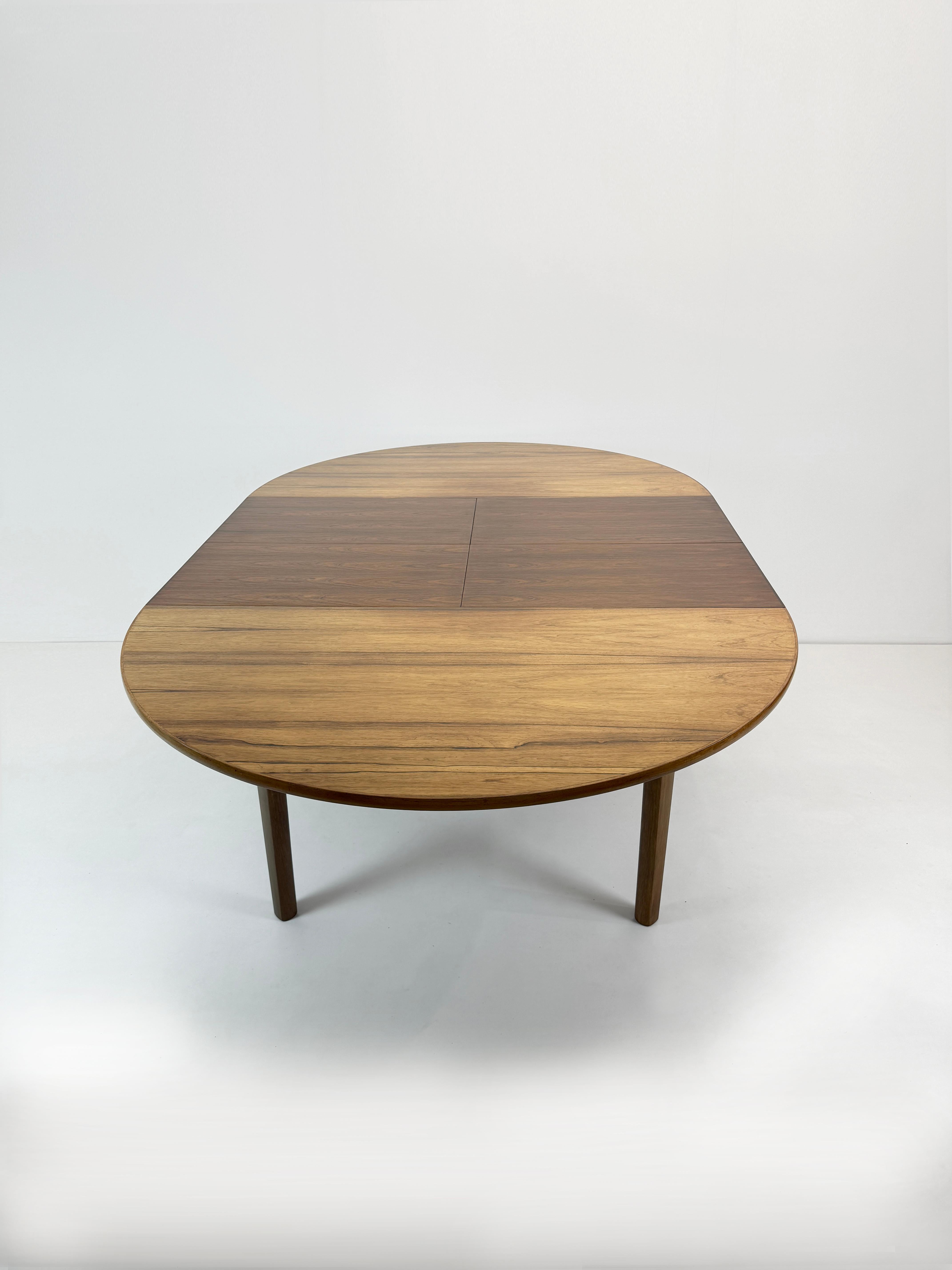 20th Century Omann Jun Rosewood Extending Butterfly Dining Table, Denmark 1960's