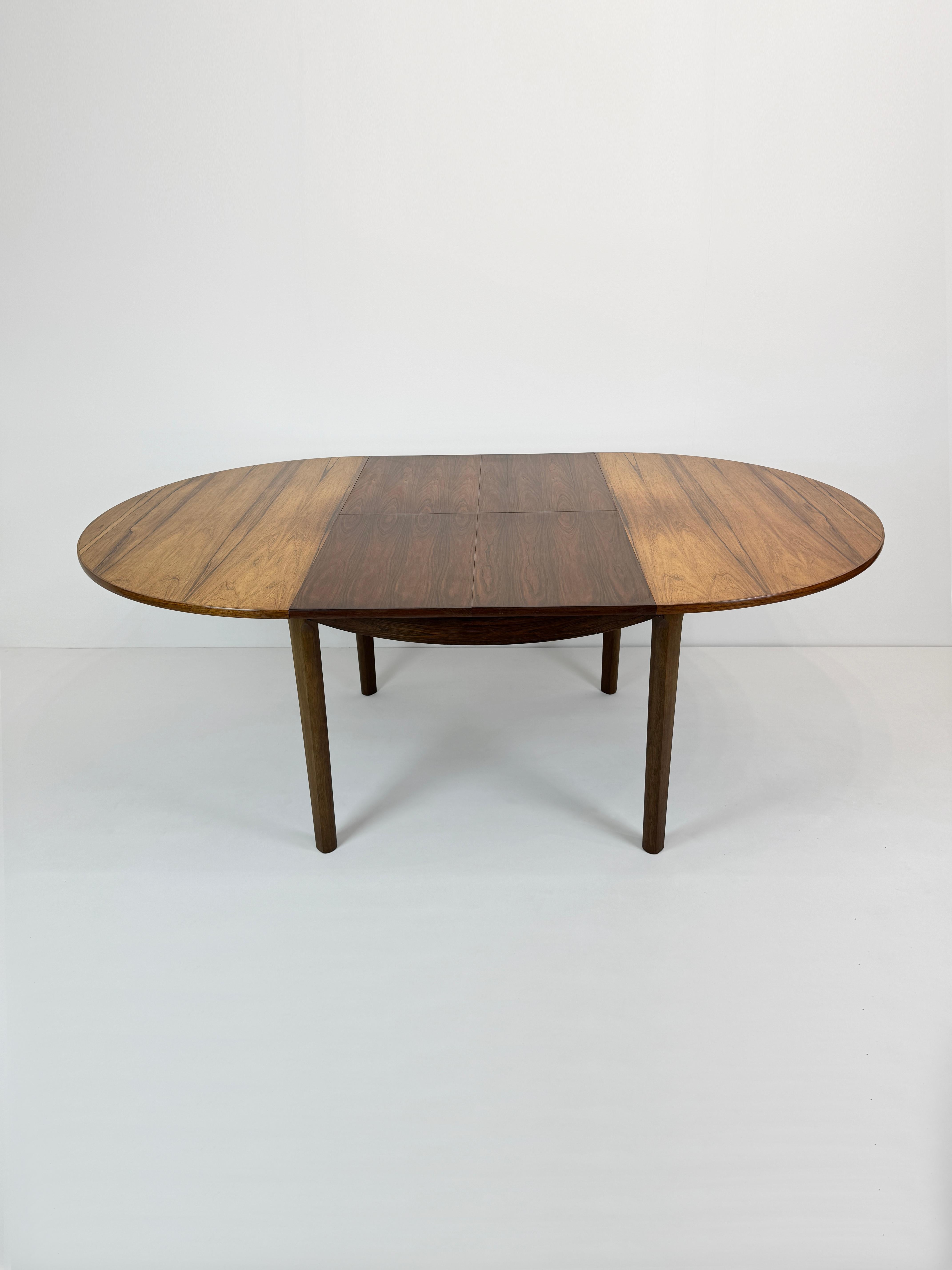 Omann Jun Rosewood Extending Butterfly Dining Table, Denmark 1960's 1