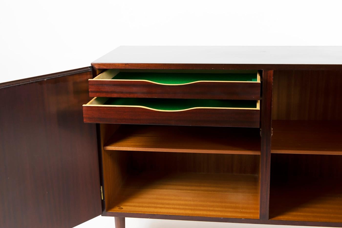 Mid-Century Modern Omann Jun Rosewood Sideboard, Credenza with Drawers Section, Denmark, 1960s