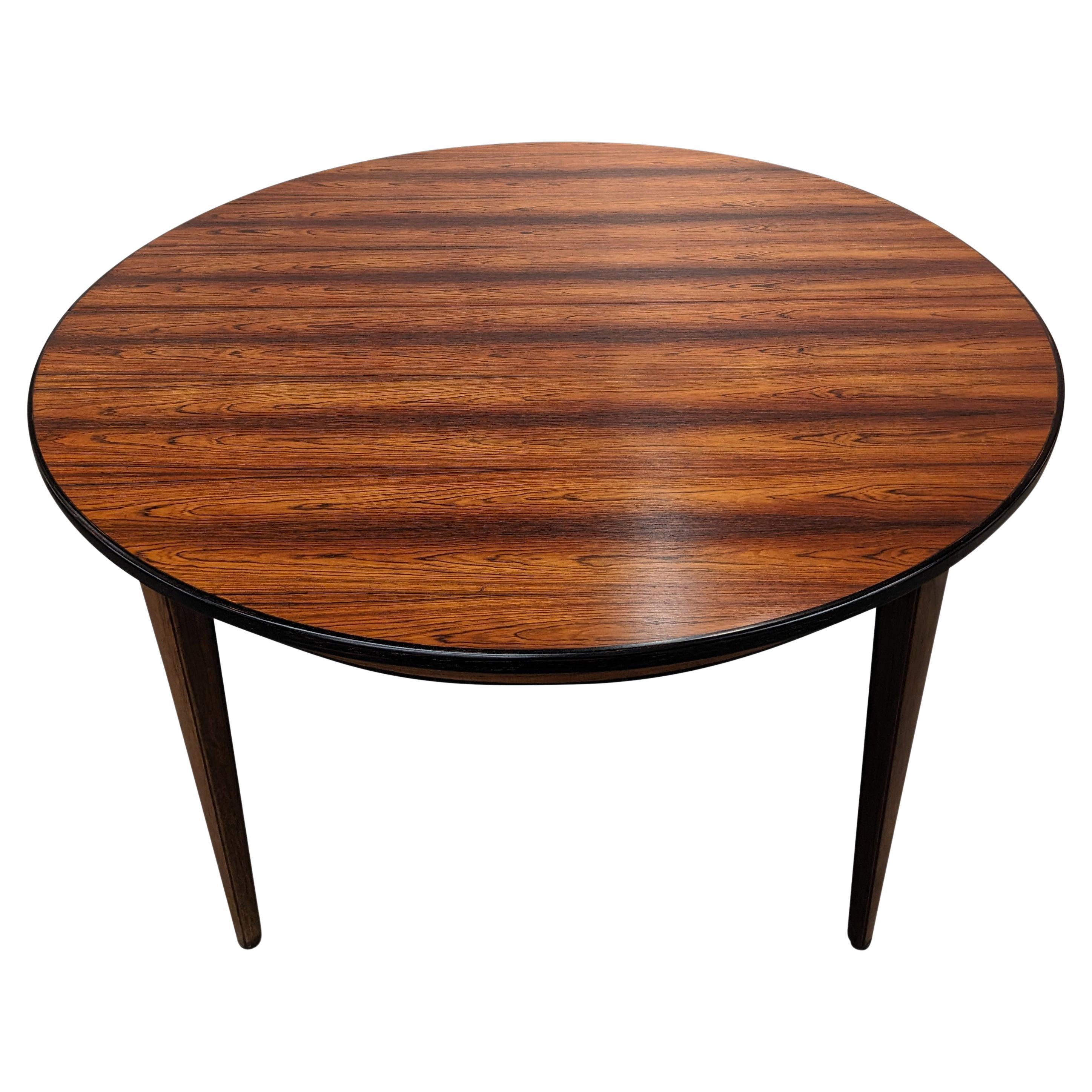 Omann Jun Round Rosewood Table w 1 Leaf - 022433 Vintage Danish Mid Century