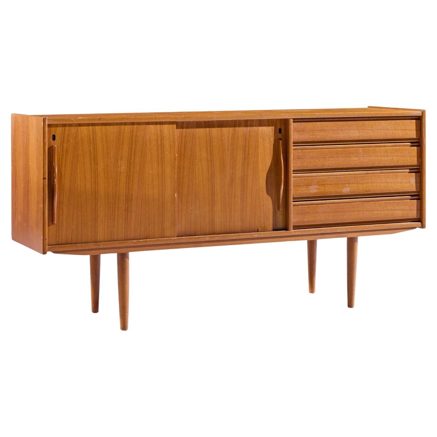 Omann Jun Style Mid Century Danish Teak Credenza For Sale