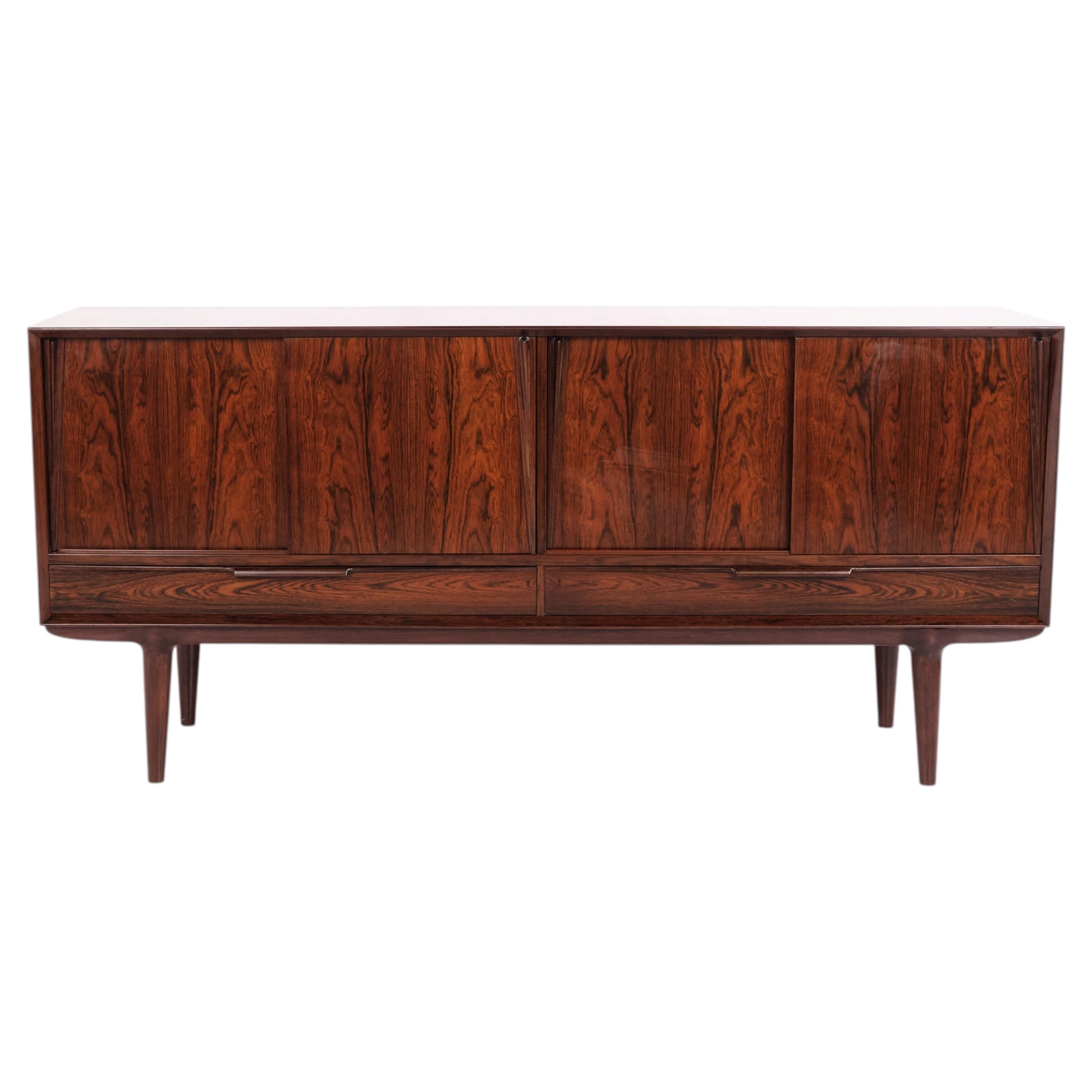 Omann Junior Low Rosewood Sideboard by Omann Jun. Møbelfabrik, 1960s For Sale