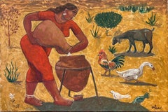 "Aquarius" Pittura a olio da 31,5" x 47" pollici di Omar Abdel Zaher