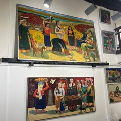 "Friday Market" Oil painting 39" x 79" inch by Omar Abdel Zaher