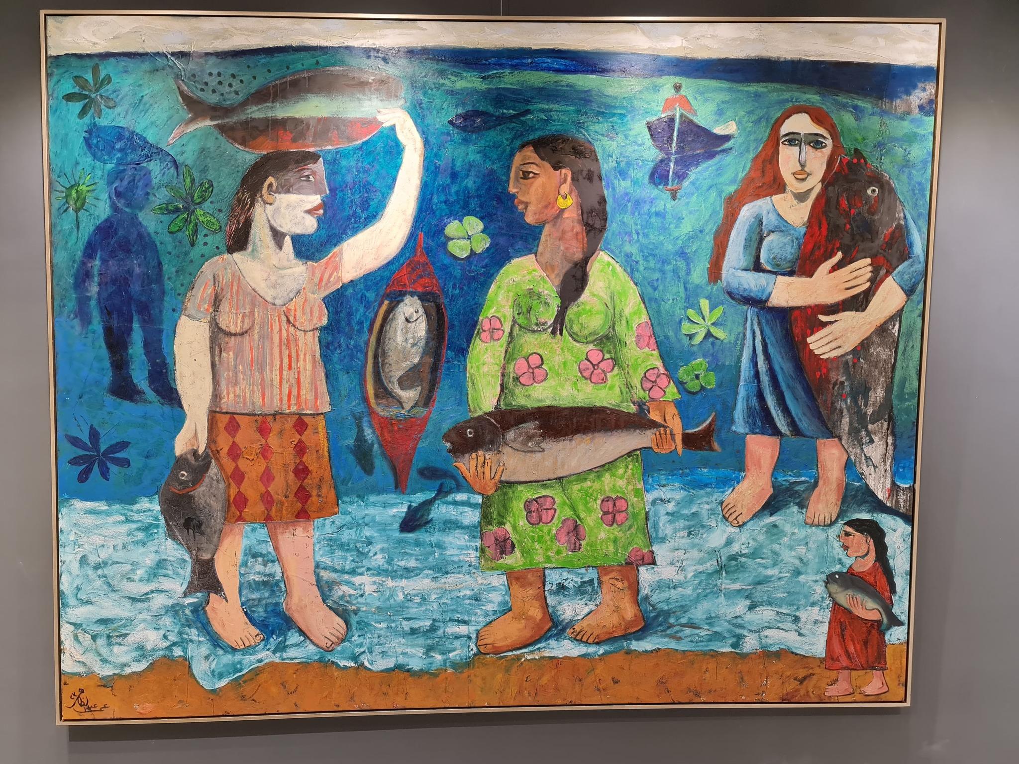 Peinture à l'huile « Marine Maternal » de 68