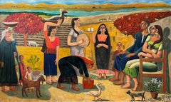 "Rural Engagement" Oil painting 59" x 98" inch by Omar Abdel Zaher