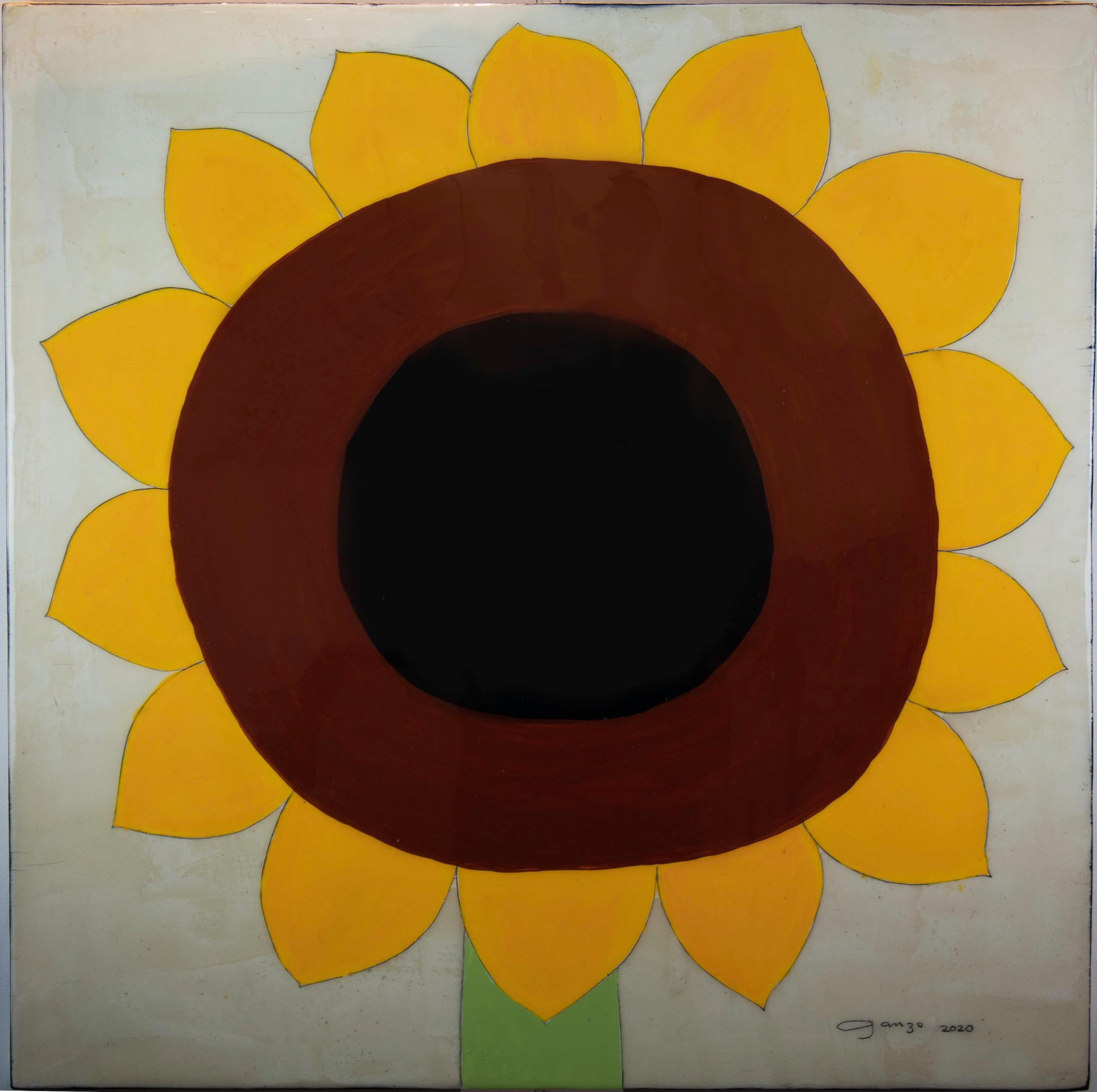 Omar Ganzo Still-Life Painting - Large Sunflower