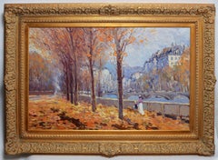 Vue d'automne impressionniste française de Paris par Omar Hamdi Malva
