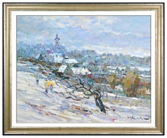 Omar Malva Original Large Oil Painting On Canvas Signed Landscape Framed Artwork