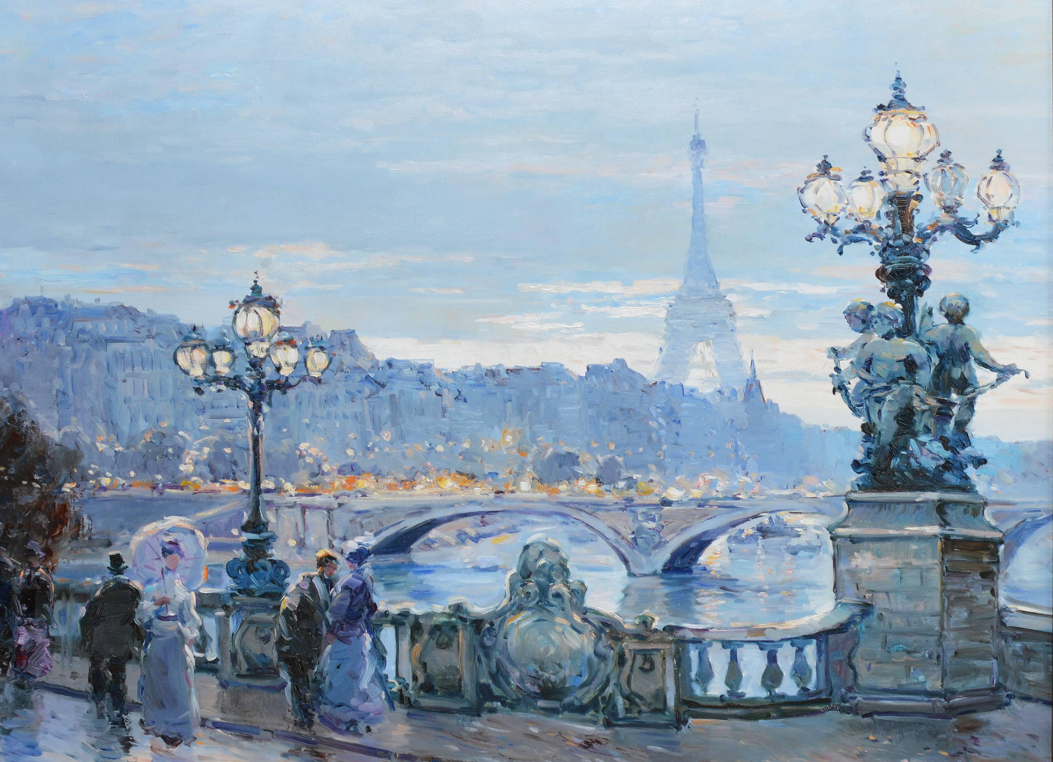 View of Paris with the Eiffel Tower, Omar Hamdi Malva 1
