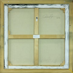 "Six Injections of Stars" mixed media painting by street artist Omar Hassan