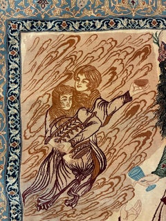 Omar Khayam Esfahan wool and silk carpet