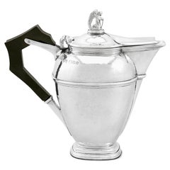 Omar Ramsden 1920s Antique Sterling Silver Coffee Jug