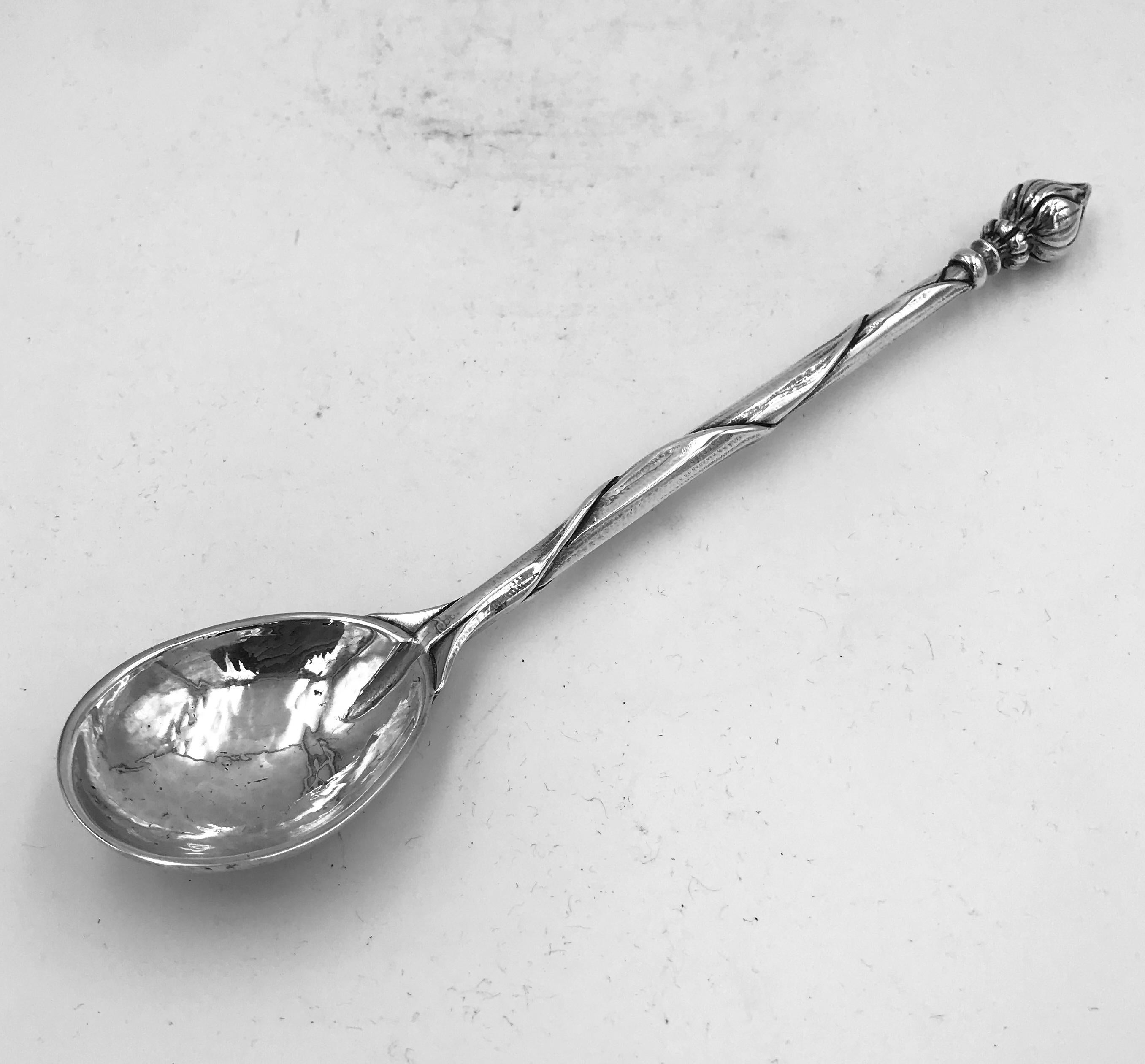 Mid-20th Century Omar Ramsden Silver Spoon in Fitted Case