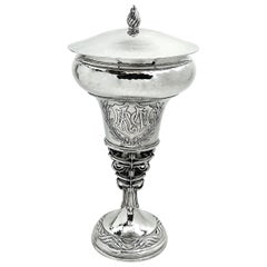 Omar Ramsden Sterling Silver Arts & Crafts Cup and Cover 1923 Centrepiece