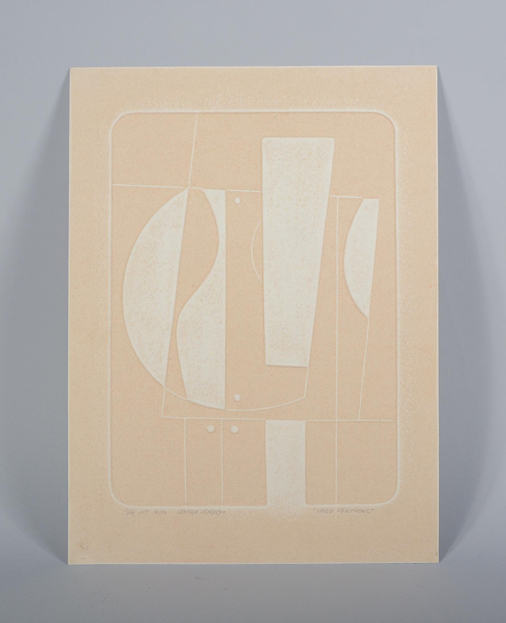 Intaglio print by Colombian artist Omar Rayo (1928-2010). This is signed in pencil lower left 