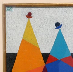 Women Walking, Abstract Painting on Paper by Omar Rayo