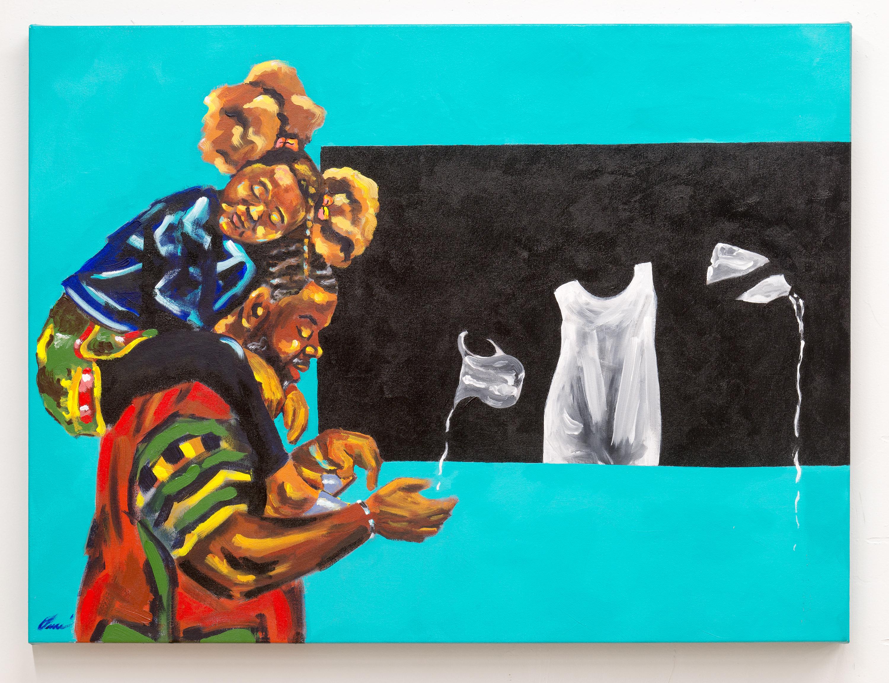 Figurative Painting de Omari Booker - LLÉVAME AL AGUA