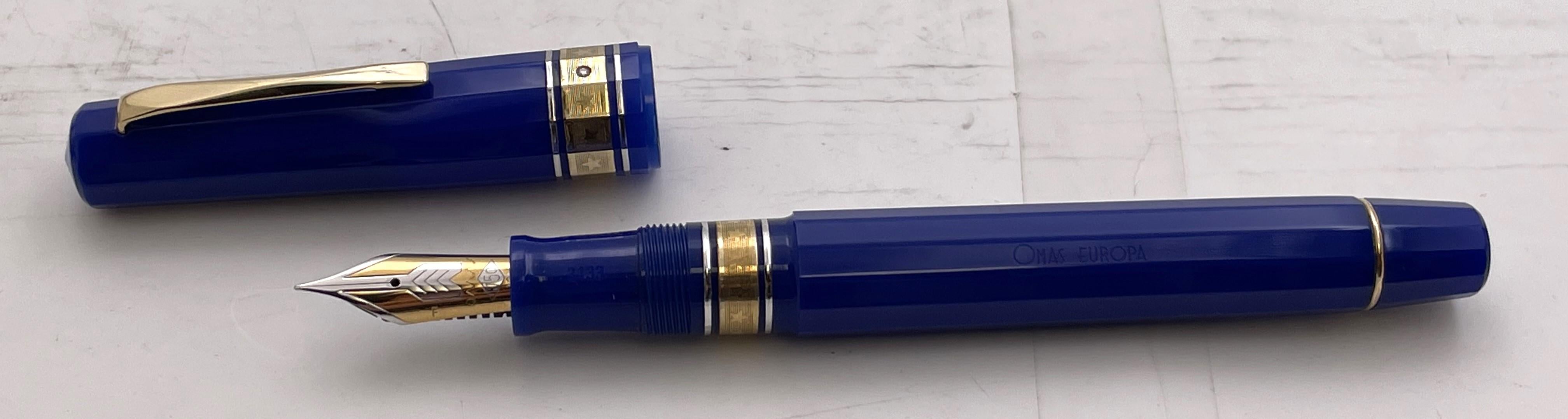 Late 20th Century Omas Limited Edition Europa Fountain Pen in Original Box For Sale