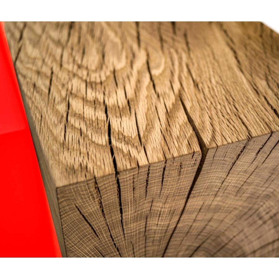 Ombra-Bank aus Zedernholz mit rotem Akzent, entworfen von Hikaru Mori, hergestellt in Italien (Italienisch) im Angebot