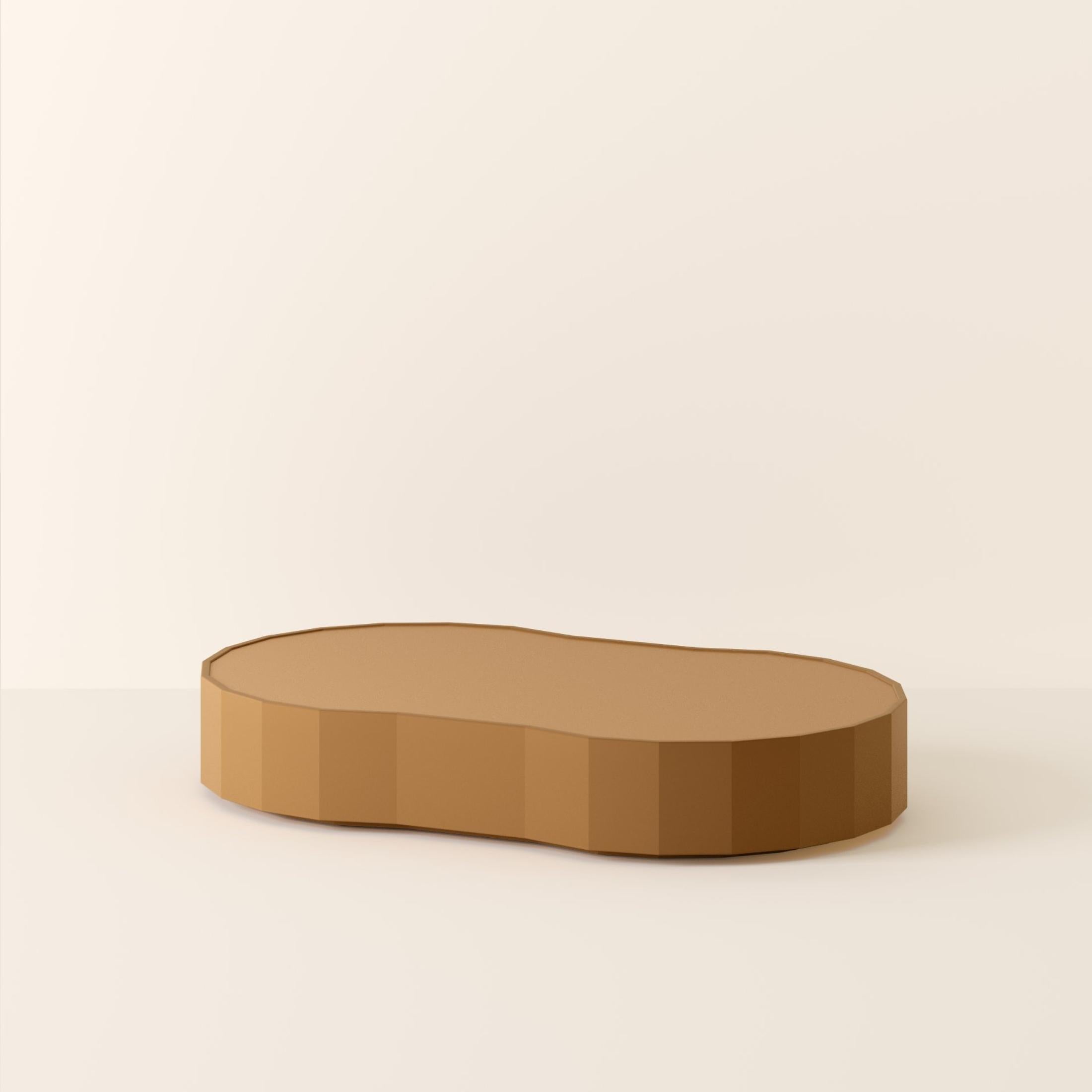 Ombra low table deep matt, designed by Samuel Dos Santos and produced in Italy, combines geometric design with rigorous shapes and elegant curves, transforming this furniture into a unique sculptural piece. 
The extra matte finish accentuates its