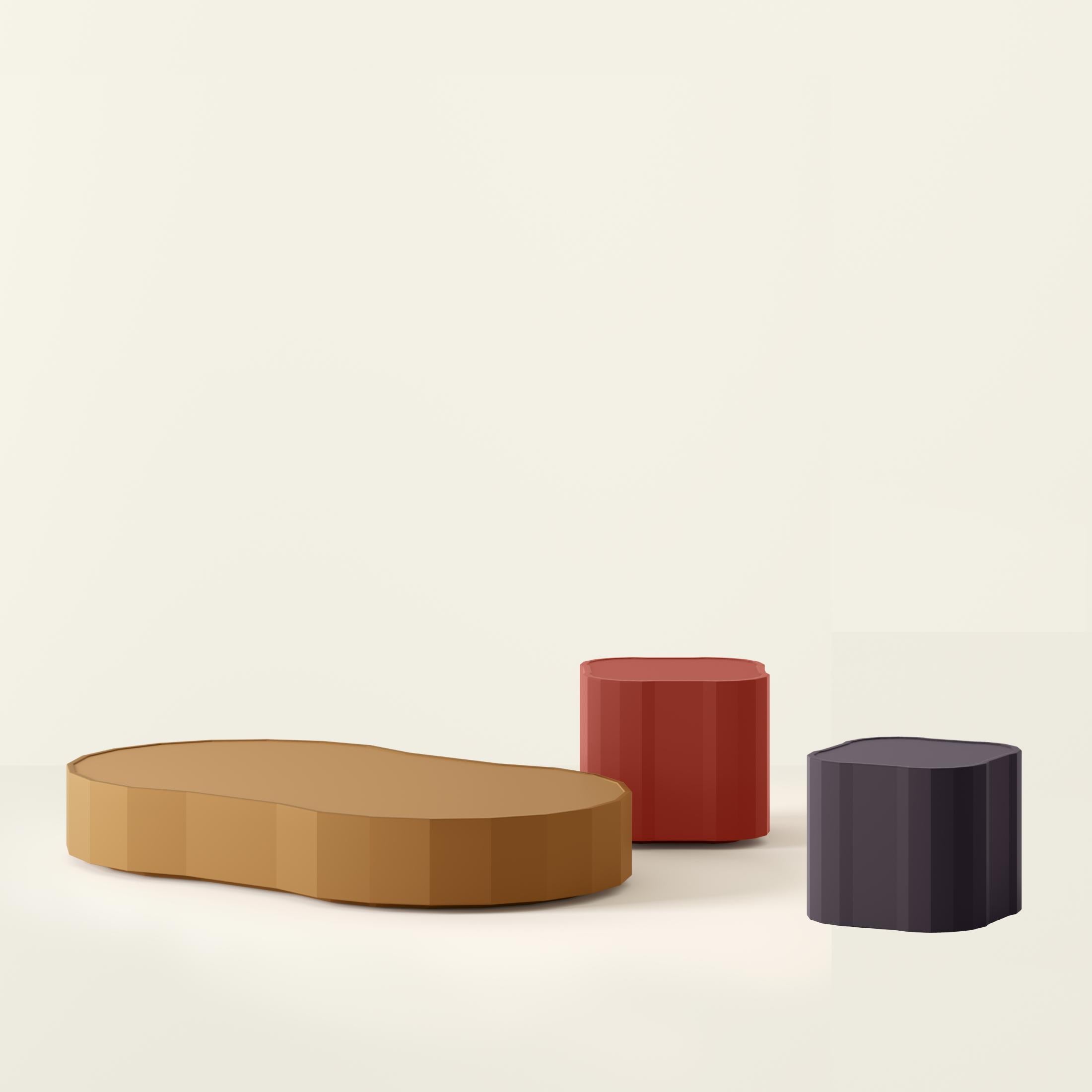Ombra / Mesa baja de centro - roja - acabado extra mate / color personalizable Italiano en venta