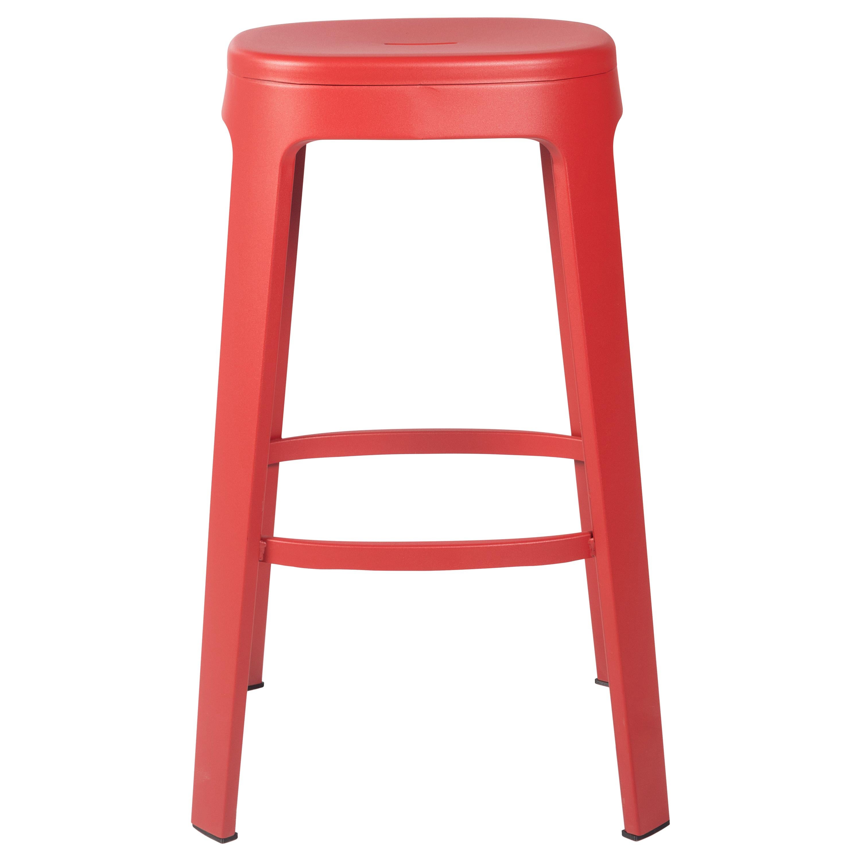 Ombra Bar Stool, Red by Emiliana Design Studio For Sale