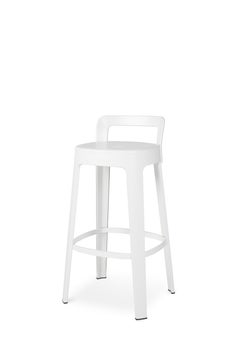 Ombra Bar Stool with Backrest, White by Emiliana Design Studio