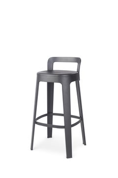 Ombra Bar Stool with Backrest, Black by Emiliana Design Studio