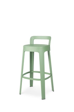 Ombra Bar Stool with Backrest, Green by Emiliana Design Studio