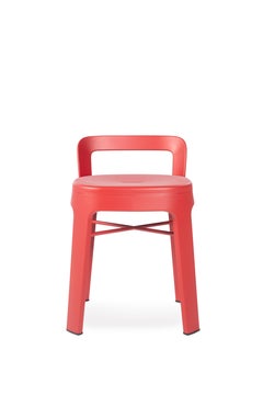 Niedriger Ombra-Hocker mit Rückenlehne, rot, von Emiliana Design Studio
