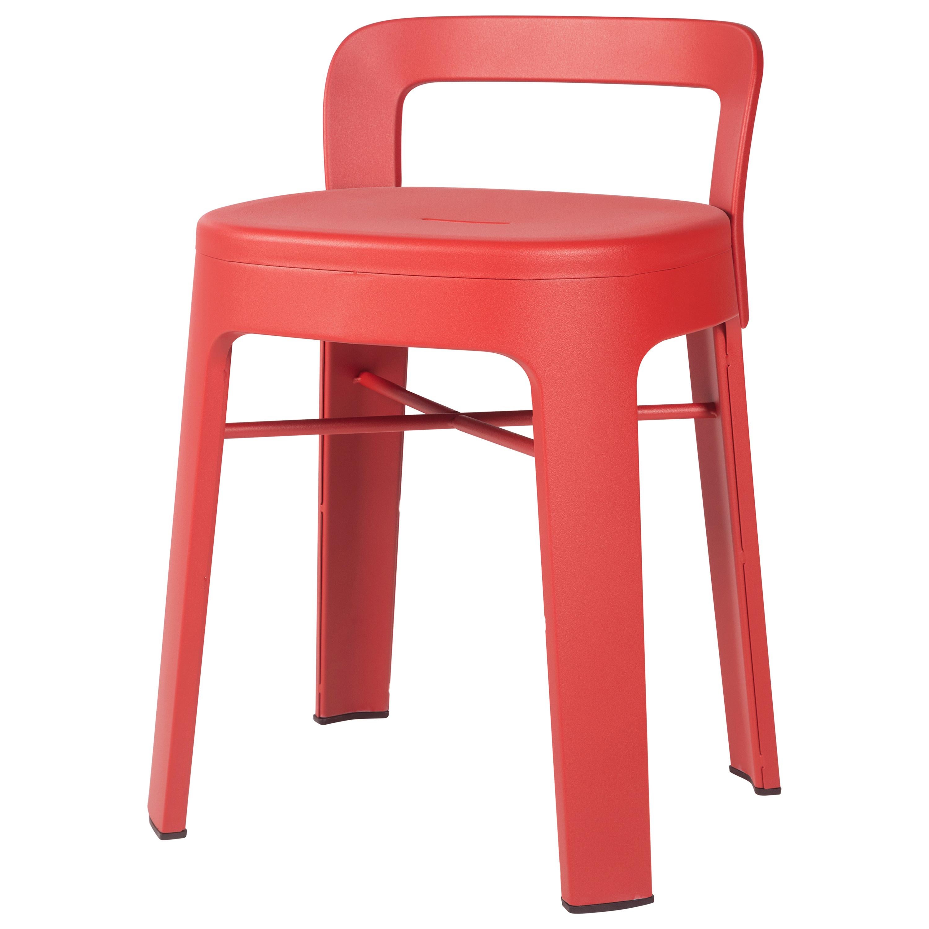 Ombra Low Stool with Backrest, Red by Emiliana Design Studio For Sale