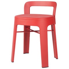 Ombra Low Stool with Backrest, Red by Emiliana Design Studio
