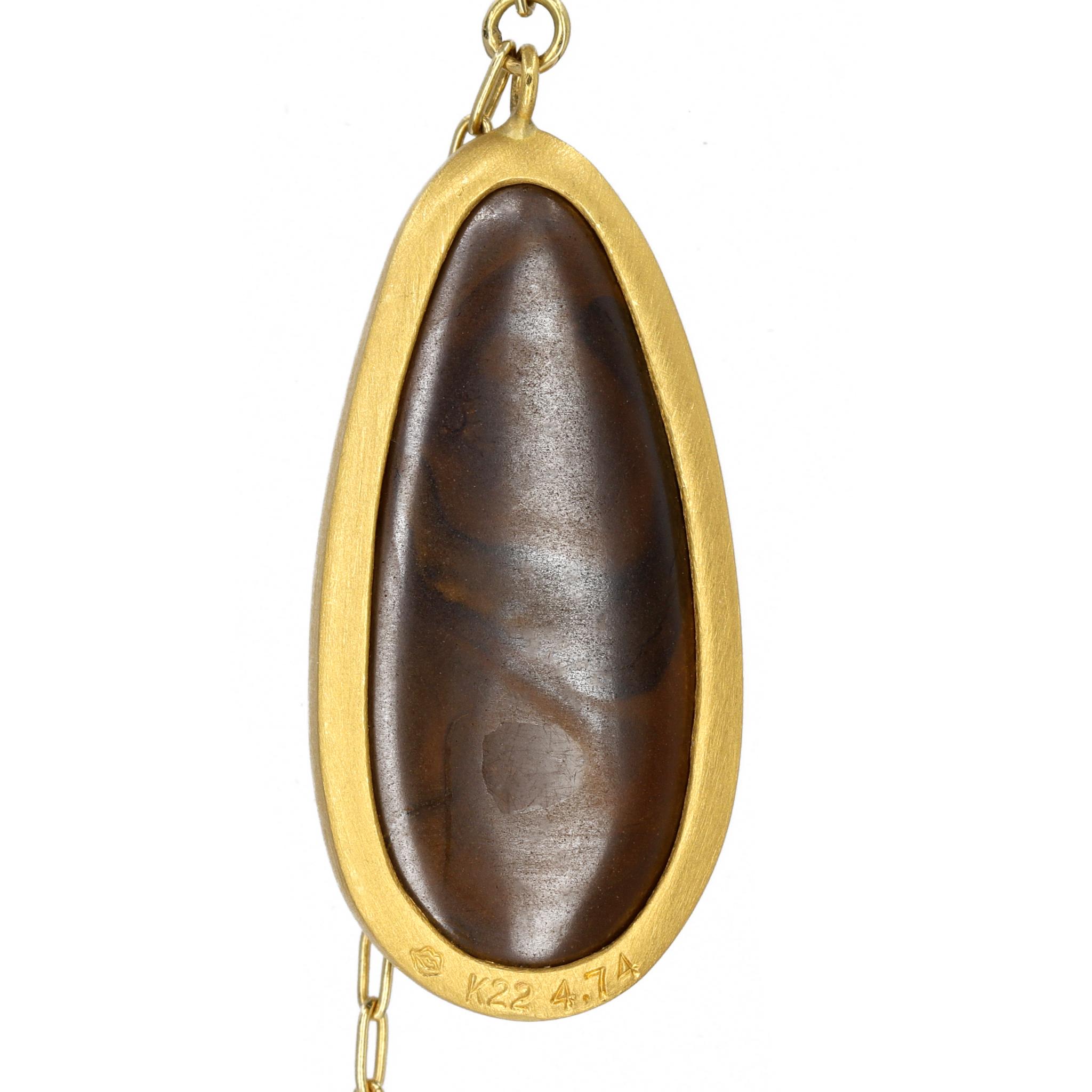 Women's Ombré Australian Rainbow Opal Gold Drop One of a Kind Necklace, Talkative 2025 For Sale