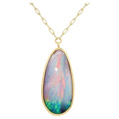 Ombré Australian Rainbow Opal Gold Drop One of a Kind Necklace, Talkative 2025