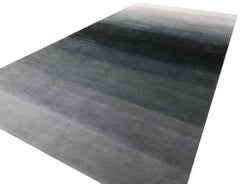 Ombre Blue Jaquard-Weave Gradient Rug