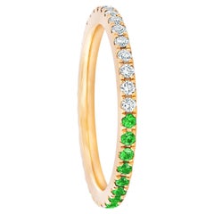 Bracelet d'éternité en or 14 carats dégradé bleu Lab émeraude et Moissanite