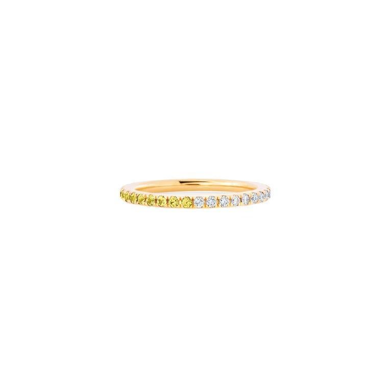 Ombre Blue Lab  Sapphire And Moissanite 14k Gold Eternity Band 3