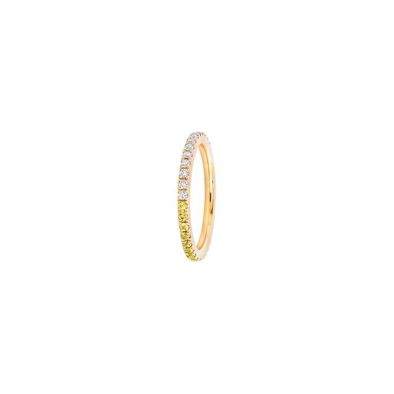 Ombre Blue Lab  Sapphire And Moissanite 14k Gold Eternity Band 5